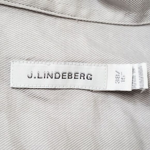 J. Lindeberg Mens Sand Cotton Button Down Shirt Size 38 - Picture 9 of 11